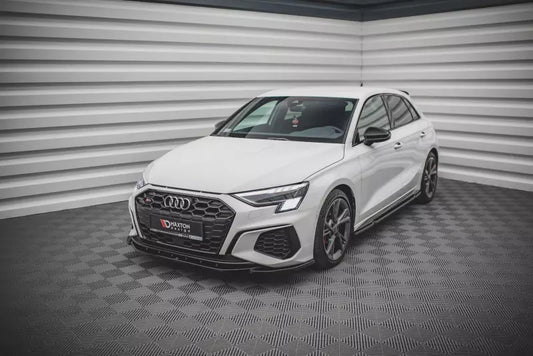 Maxton Design Frontlippe V.4 für Audi S3 / A3 S-Line 8Y Hochglanz schwarz – Ansicht 1