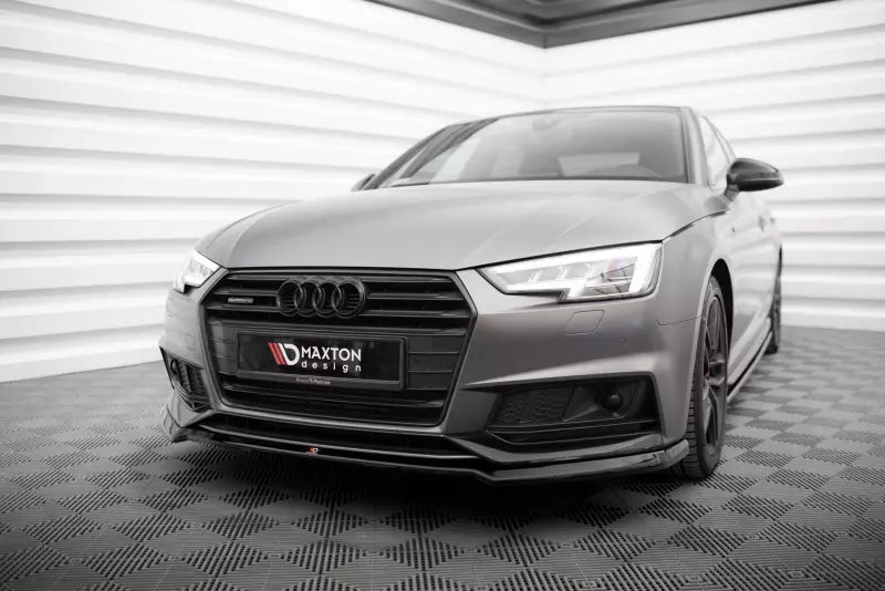 Maxton Design Frontlippe V.4 für Audi S4 / A4 S-Line B9 Hochglanz schwarz – Ansicht 1