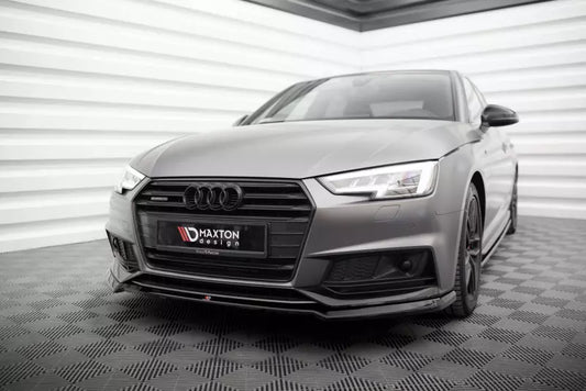 Maxton Design Frontlippe V.4 für Audi S4 / A4 S-Line B9 Hochglanz schwarz – Ansicht 1