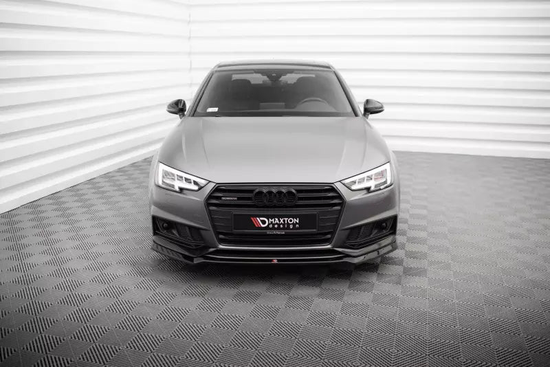 Maxton Design Frontlippe V.4 für Audi S4 / A4 S-Line B9 Hochglanz schwarz – Ansicht 2