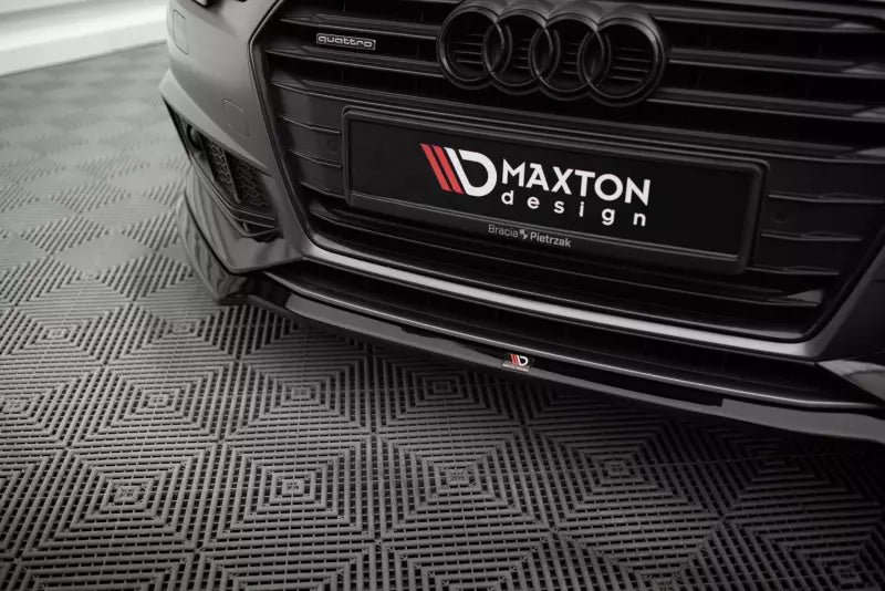 Maxton Design Frontlippe V.4 für Audi S4 / A4 S-Line B9 Hochglanz schwarz – Ansicht 3