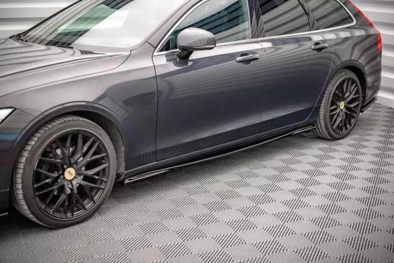 Maxton Design Seitenschweller (Paar) für Volvo V90 II Hochglanz schwarz – Ansicht 1