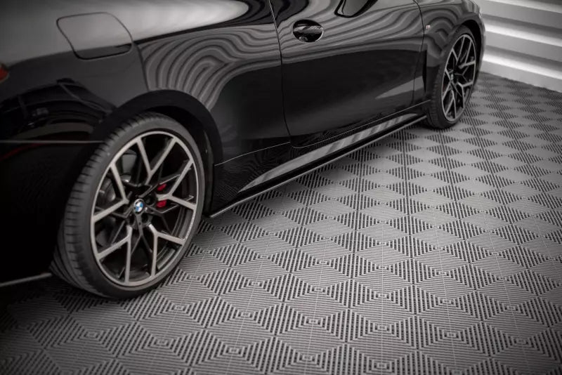 Maxton Design Street Pro Seitenschweller (Paar) für BMW 4er G22 M Paket matt schwarz – Ansicht 1