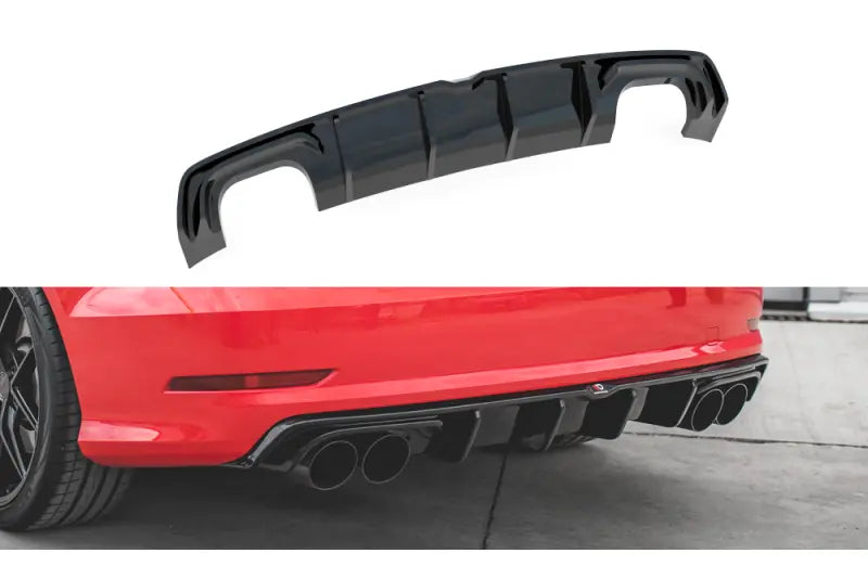 Maxton Design Heckdiffusor für Audi S3 8V Sedan Hochglanz schwarz – Ansicht 1