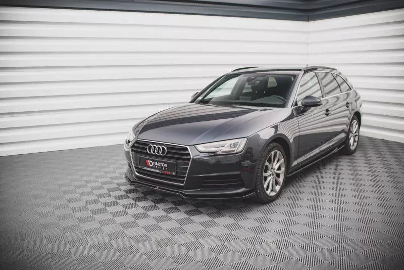 Maxton Design Frontlippe V.2 für Audi A4 Avant B9 Hochglanz schwarz – Ansicht 1