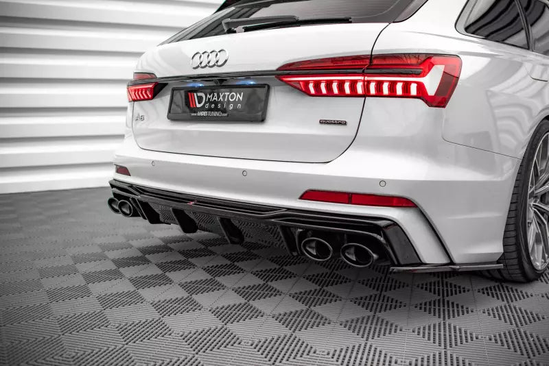 Maxton Design Heckdiffusor für Audi S6 / A6 S-Line C8 Limousine / Avant 2018-2026 Hochglanz schwarz – Ansicht 1