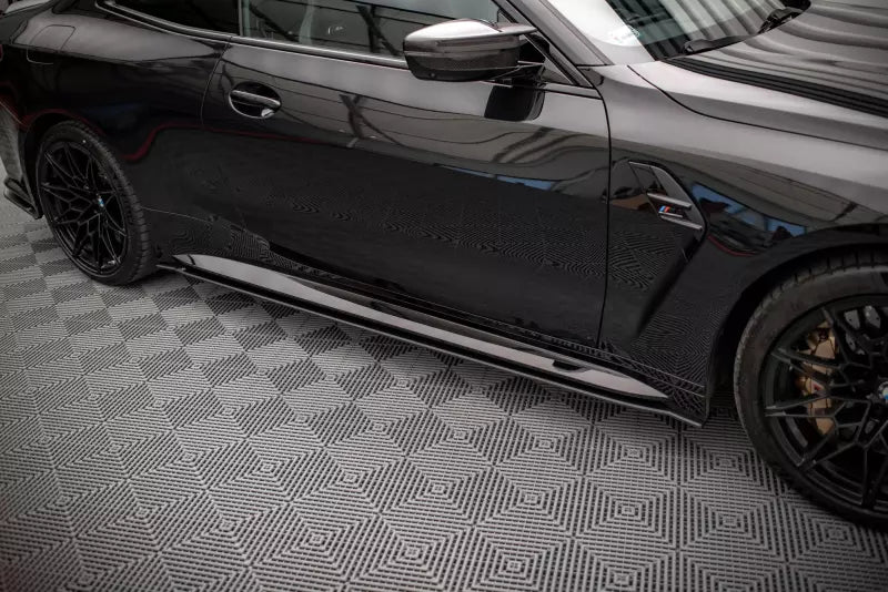 Maxton Design Street Pro Seitenschweller (Paar) für BMW M4 G82 matt schwarz – Ansicht 1