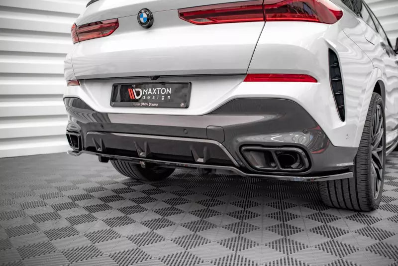 Maxton Design Heckdiffusor DTM Look für BMW X6 M-Paket G06 Hochglanz schwarz – Ansicht 1