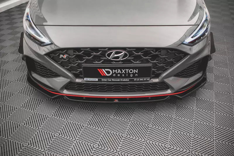 Maxton Design Frontlippe V.1 mit Flaps für Hyundai I30 N Hatchback / Fastback Mk3 Facelift Hochglanz schwarz – Ansicht 1