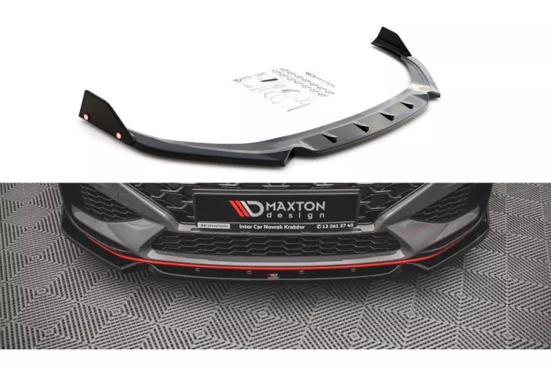 Maxton Design Frontlippe V.1 mit Flaps für Hyundai I30 N Hatchback / Fastback Mk3 Facelift Hochglanz schwarz – Ansicht 2