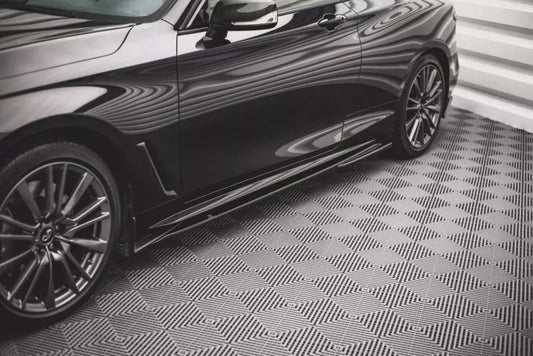 Maxton Design Seitenschweller (Paar) für Infiniti Q60 S Mk2 Hochglanz schwarz – Ansicht 1