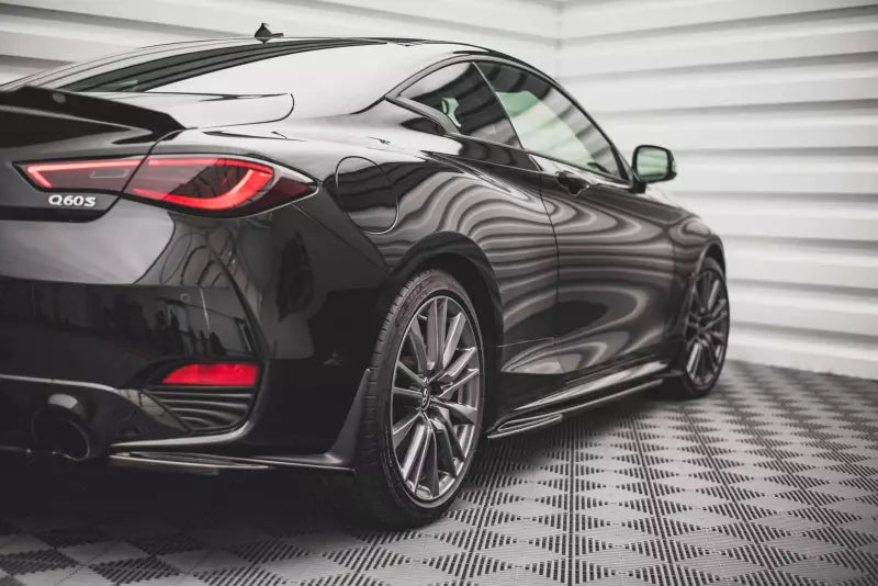 Maxton Design Seitenschweller (Paar) für Infiniti Q60 S Mk2 Hochglanz schwarz – Ansicht 2