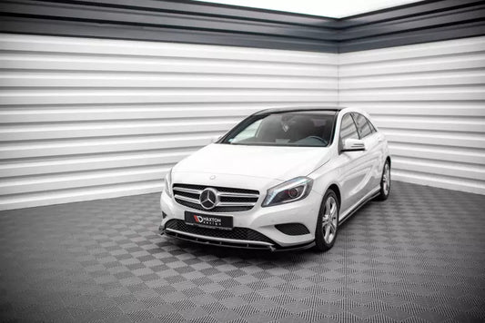 Maxton Design Frontlippe V.1 für Mercedes A-Klasse W176 Hochglanz schwarz – Ansicht 1