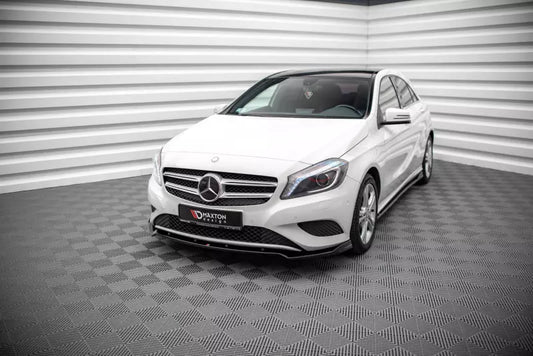 Maxton Design Frontlippe V.2 für Mercedes A-Klasse W176 Hochglanz schwarz – Ansicht 1