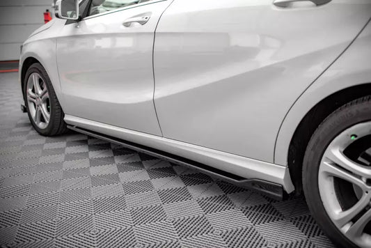 Maxton Design Seitenschweller (Paar) V.1 für Mercedes A-Klasse W176 Hochglanz schwarz – Ansicht 1