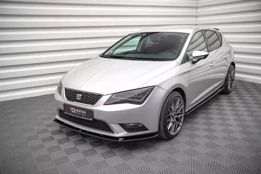 Maxton Design Frontlippe V.1 für Seat Leon Mk3 2012-2016 Hochglanz schwarz – Ansicht 1