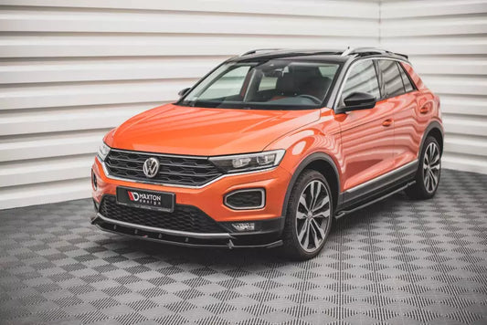 Maxton Design Frontlippe V.2 für VW T-Roc Mk1 Hochglanz schwarz – Ansicht 1