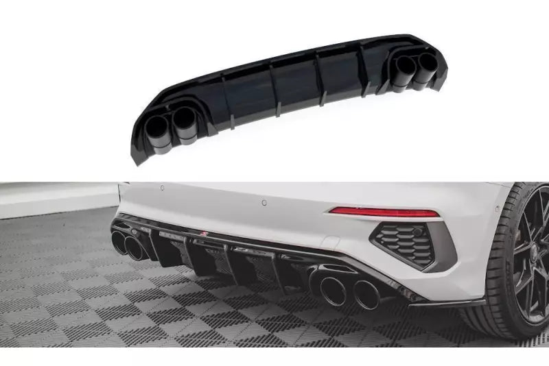 Maxton Design Heckdiffusor mit Sportauspuff Attrappe Chrom für Audi A3 S-Line Sportback 8Y – Ansicht 2