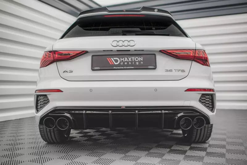 Maxton Design Heckdiffusor mit Sportauspuff Attrappe Chrom für Audi A3 S-Line Sportback 8Y – Ansicht 3