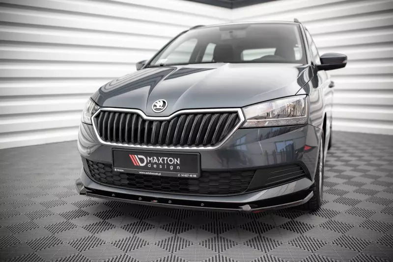 Maxton Design Frontlippe für Skoda Fabia Mk3 Facelift Hochglanz schwarz – Ansicht 1