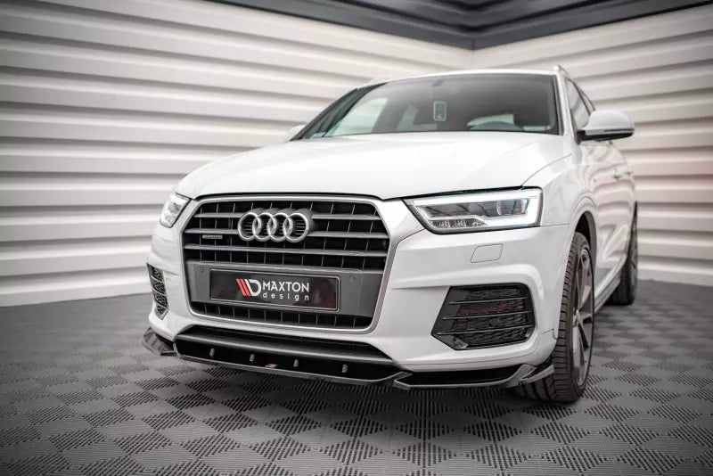 Maxton Design Frontlippe V.1 für Audi Q3 S-Line 8U Facelift Hochglanz schwarz – Ansicht 1