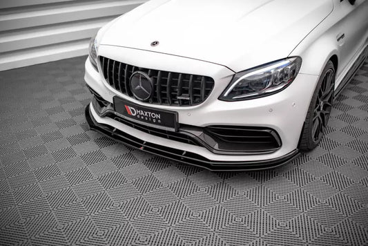 Maxton Design Frontlippe V.1 für Mercedes C63 AMG C205 Coupe Facelift Hochglanz schwarz – Ansicht 1