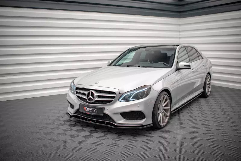 Maxton Design Frontlippe V.1 für Mercedes E Klasse W212 AMG-Line 2012-2016 Hochglanz schwarz – Ansicht 1