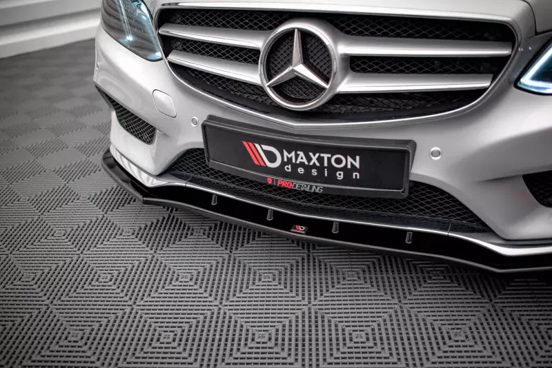 Maxton Design Frontlippe V.1 für Mercedes E Klasse W212 AMG-Line 2012-2016 Hochglanz schwarz – Ansicht 3