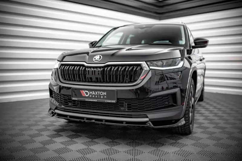 Maxton Design Frontlippe V.1 für Skoda Kodiaq Mk1 Facelift Hochglanz schwarz – Ansicht 1