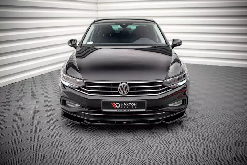 Maxton Design Frontlippe V.1 für VW Passat B8 Facelift Hochglanz schwarz – Ansicht 2