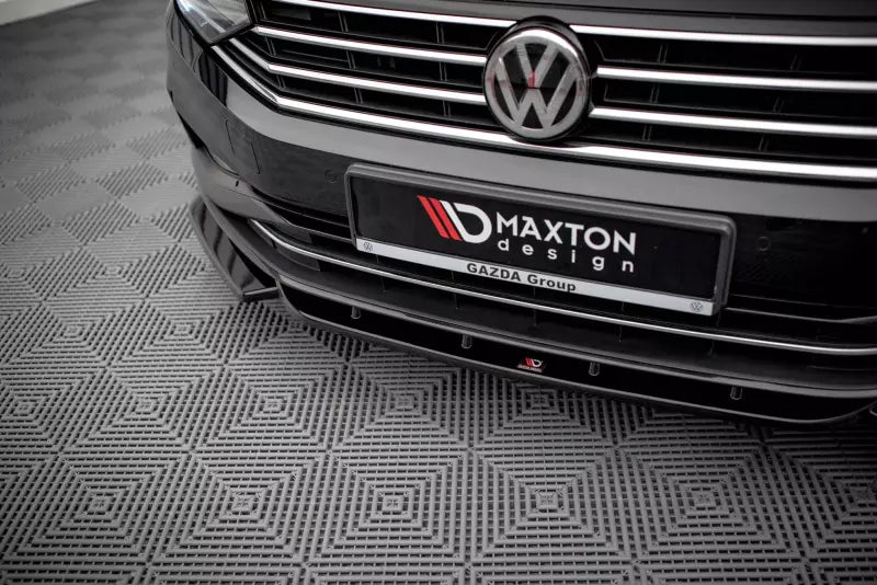 Maxton Design Frontlippe V.1 für VW Passat B8 Facelift Hochglanz schwarz – Ansicht 3