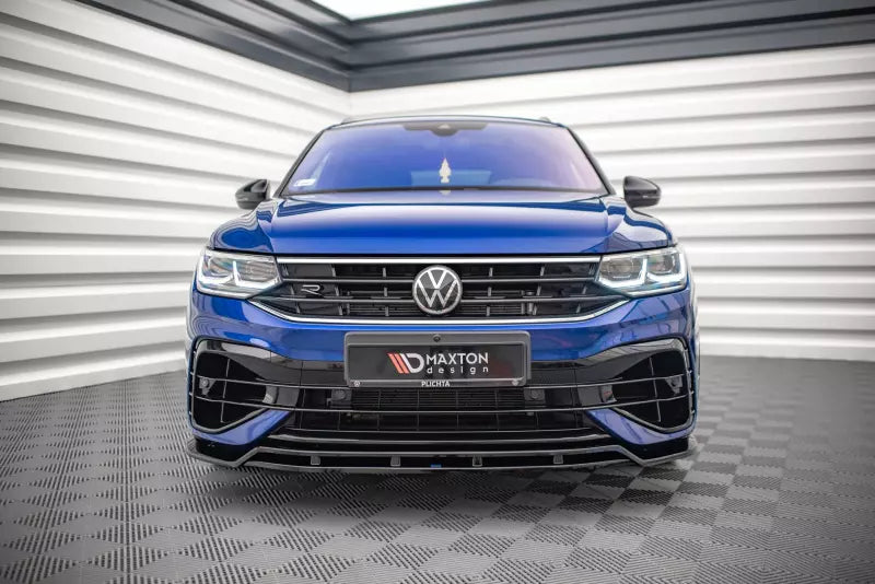 Maxton Design Frontlippe V.1 für VW Tiguan R / R-Line Mk2 Facelift Hochglanz schwarz – Ansicht 2