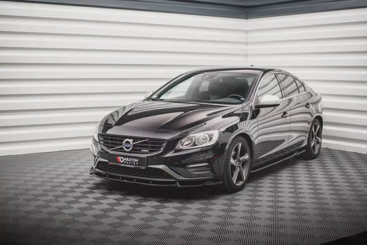 Maxton Design Frontlippe V.1 für Volvo S60 R-Design Mk2 Hochglanz schwarz – Ansicht 1