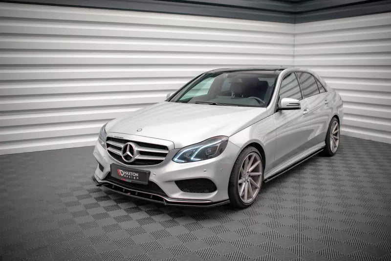 Maxton Design Frontlippe V.2 für Mercedes E Klasse W212 AMG-Line 2012-2016 Hochglanz schwarz – Ansicht 1