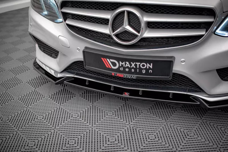 Maxton Design Frontlippe V.2 für Mercedes E Klasse W212 AMG-Line 2012-2016 Hochglanz schwarz – Ansicht 3