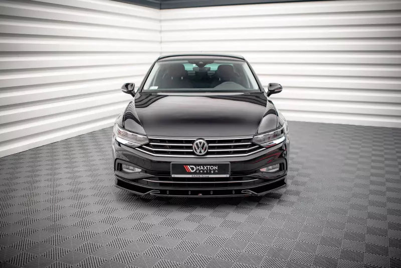 Maxton Design Frontlippe V.2 für VW Passat B8 Facelift Hochglanz schwarz – Ansicht 2