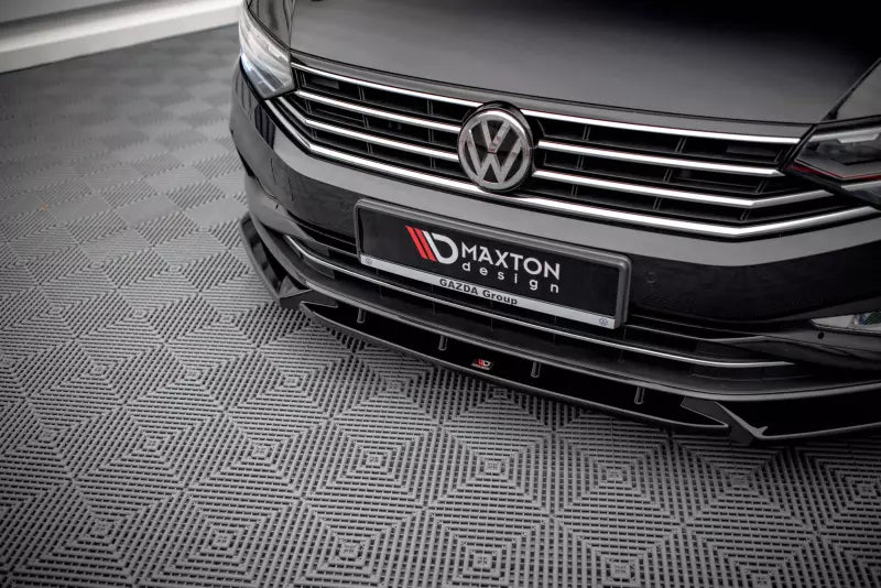 Maxton Design Frontlippe V.2 für VW Passat B8 Facelift Hochglanz schwarz – Ansicht 3