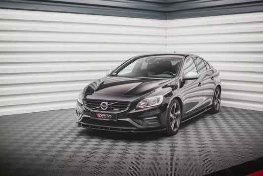 Maxton Design Frontlippe V.2 für Volvo S60 R-Design Mk2 Hochglanz schwarz – Ansicht 1