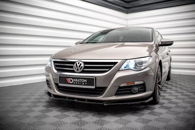 Maxton Design Frontlippe V.4 für VW Passat CC Hochglanz schwarz – Ansicht 1
