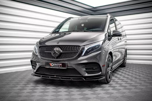Maxton Design Frontlippe V.5 für Mercedes V-Klasse W447 AMG-Line Facelift Hochglanz schwarz – Ansicht 1