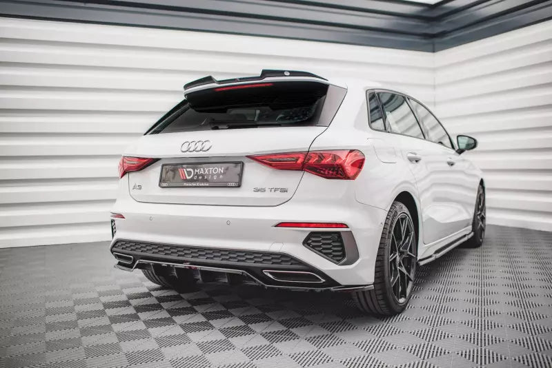 Maxton Design Heckdiffusor DTM Look für Audi A3 S-Line Sportback 8Y Hochglanz schwarz – Ansicht 1