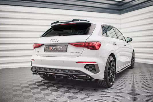 Maxton Design Heckdiffusor DTM Look für Audi A3 S-Line Sportback 8Y Hochglanz schwarz – Ansicht 1