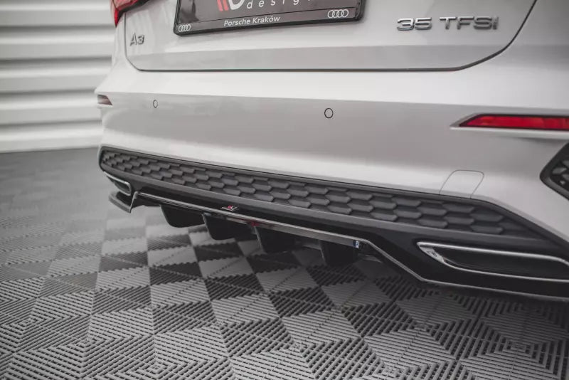 Maxton Design Heckdiffusor DTM Look für Audi A3 S-Line Sportback 8Y Hochglanz schwarz – Ansicht 2