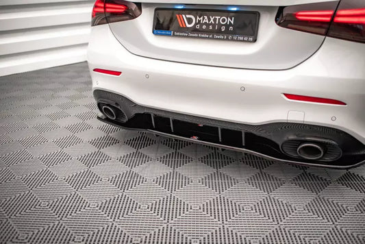 Maxton Design Heckdiffusor DTM Look V.1 für Mercedes A-Klasse 35 AMG Limousine V177 Hochglanz schwarz – Ansicht 1