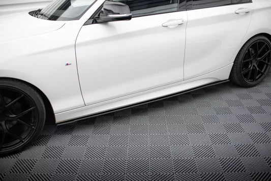 Maxton Design Street Pro Seitenschweller (Paar) V.2 für BMW 1er F20 M135i / M140i / M-Paket matt schwarz – Ansicht 1