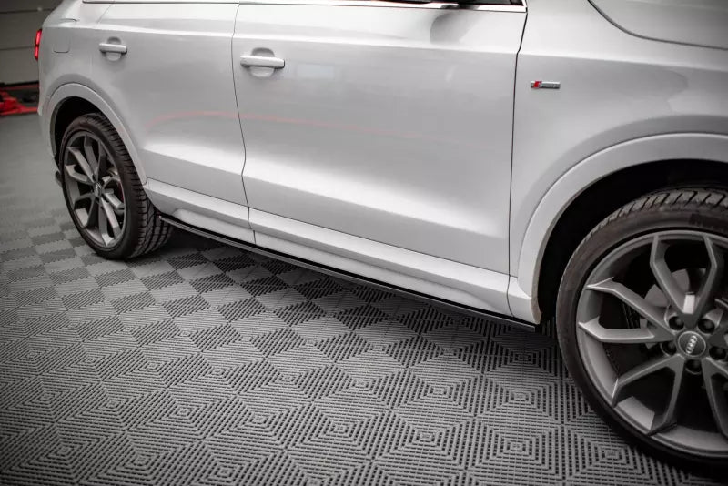 Maxton Design Seitenschweller (Paar) für Audi Q3 S-Line 8U Facelift Hochglanz schwarz – Ansicht 2