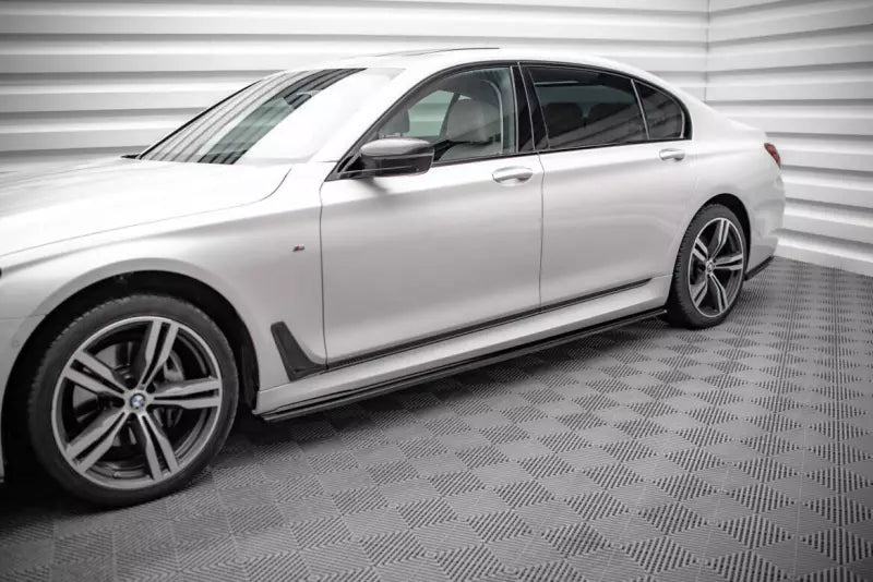 Maxton Design Seitenschweller (Paar) für BMW 7er Lang M-Paket G12 Hochglanz schwarz – Ansicht 1