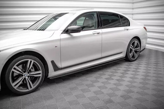 Maxton Design Seitenschweller (Paar) für BMW 7er Lang M-Paket G12 Hochglanz schwarz – Ansicht 1