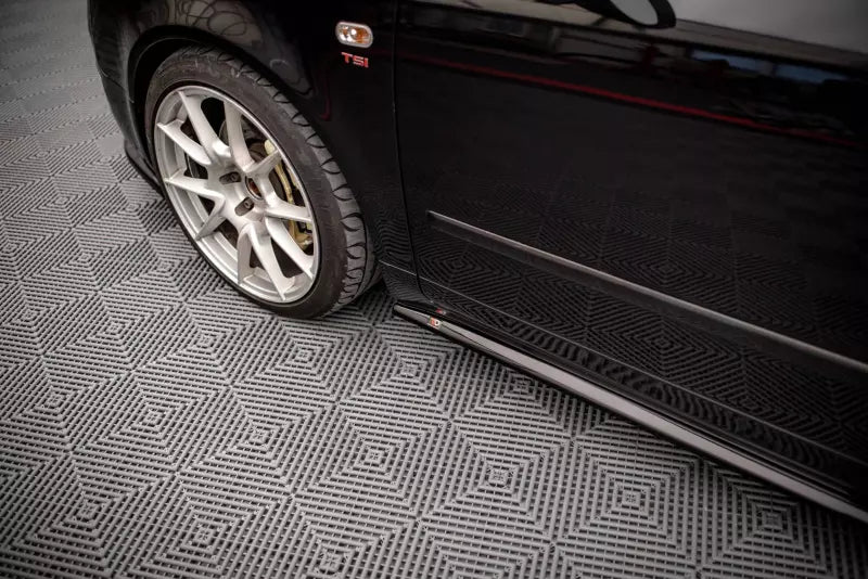 Maxton Design Seitenschweller (Paar) für Seat Exeo Hochglanz schwarz – Ansicht 2