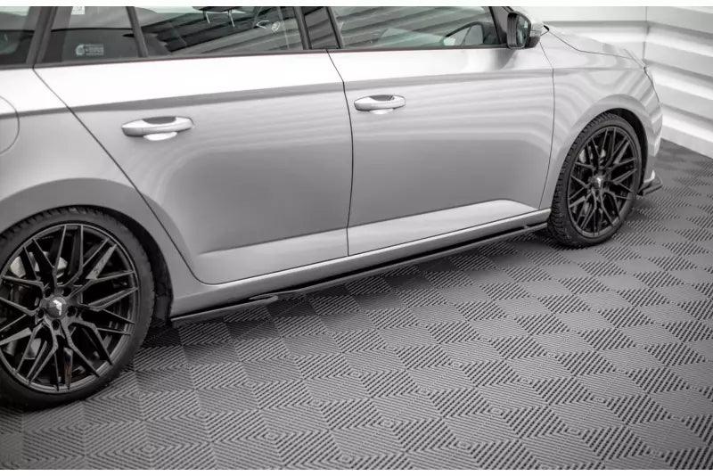 Maxton Design Seitenschweller (Paar) für Skoda Fabia Mk3 Hochglanz schwarz – Ansicht 1